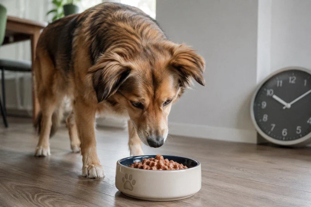 Hund am Napf - Beste Fütterungszeit für Hunde: Wann sollte ein Hund gefüttert werden?