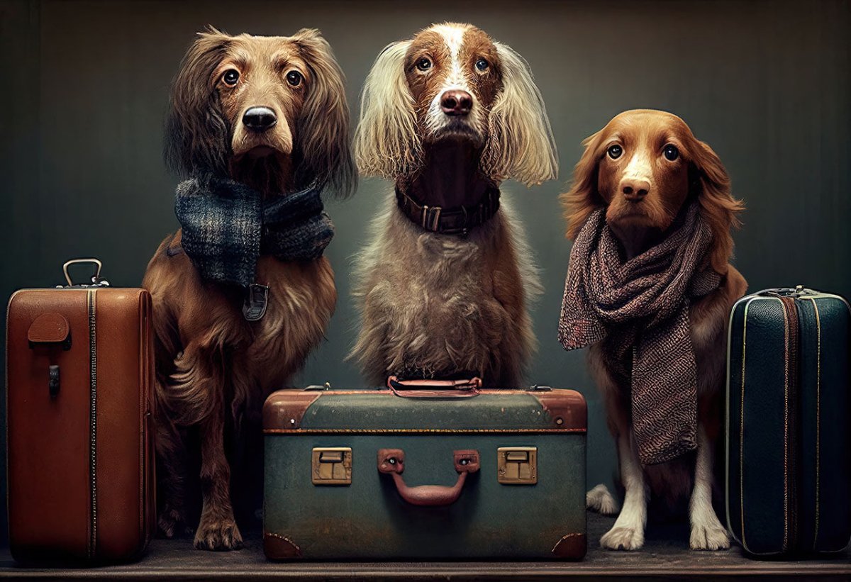 Drei Hunde auf Koffer - Eine gute Hundepension finden