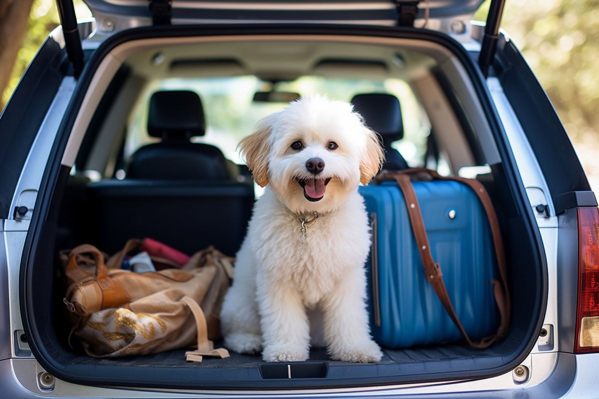 Hund sitzt im Kofferraum - Reiseapotheke für Hund und Katze: was gehört hinein? musst - ALPHAZOO