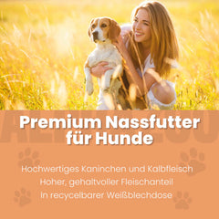Kaninchen + Kalb Nassfutter für Senior Hunde