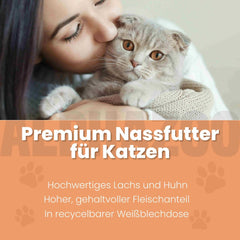 Lachs + Huhn Nassfutter für Katze