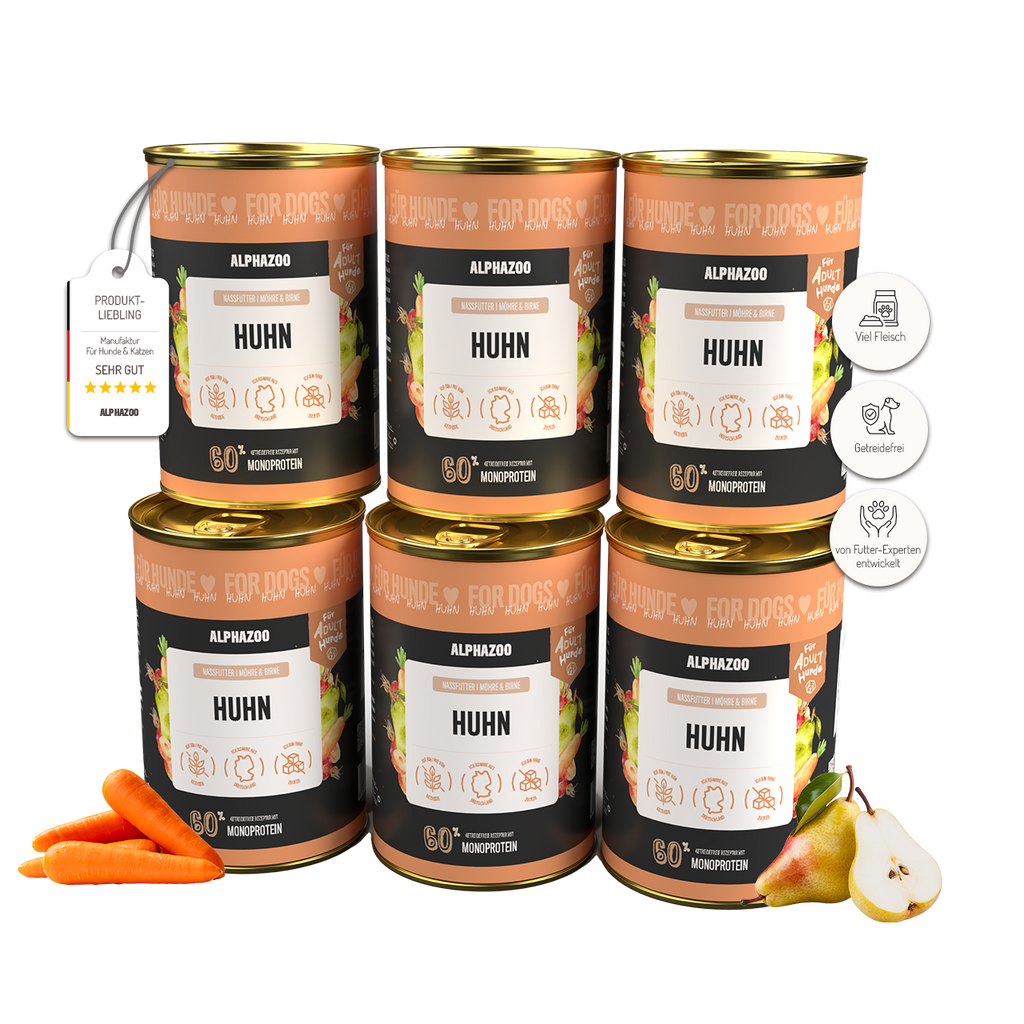 Monoprotein Huhn Nassfutter für Hunde